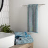 Norwex Bath Towel Graphite Teal/Vanilla Stripes