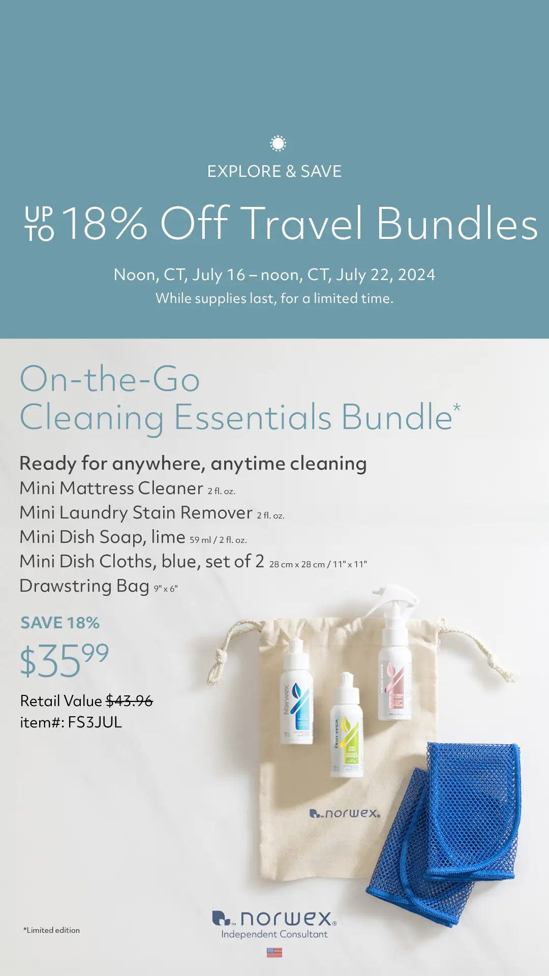 Norwex On the Go Flash Sale | Shop Now through July 22, 2024