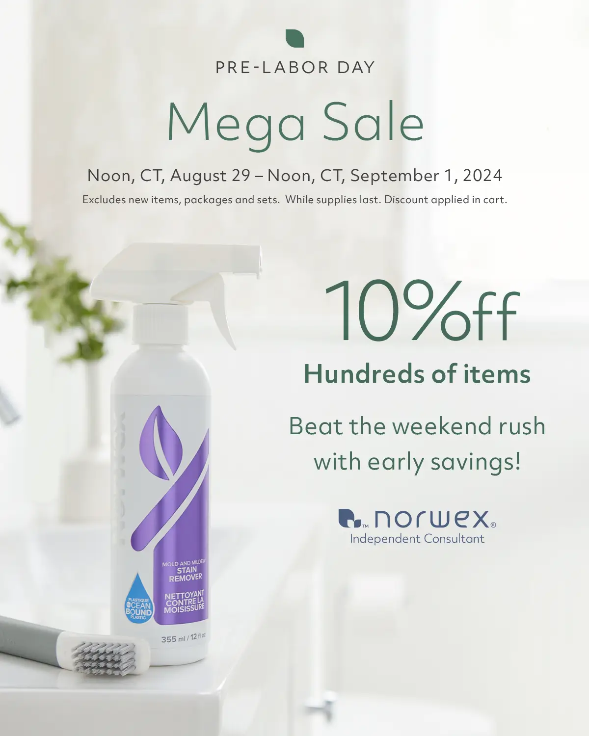 Norwex Pre-Labor Day Sale | Shop 8/29/24 - 9/1/24