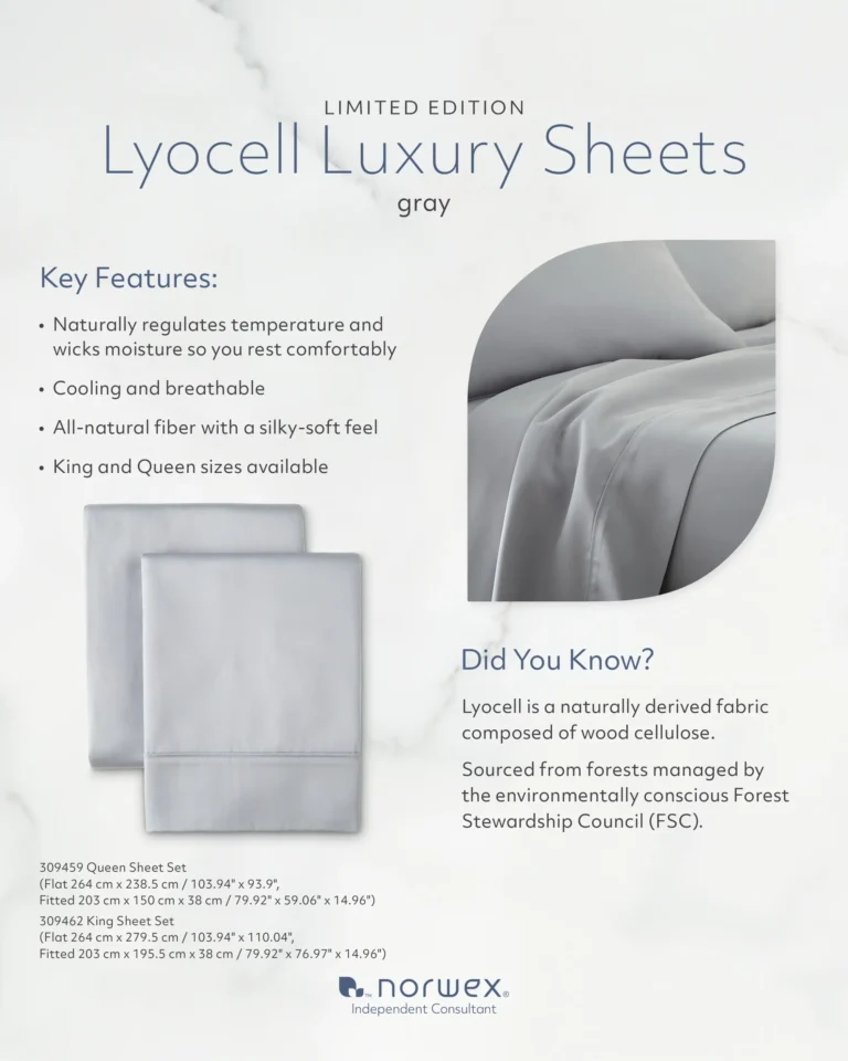 NEW! Norwex Lyocell Luxury Sheets Sets Gray | Spring 2025 Catalog